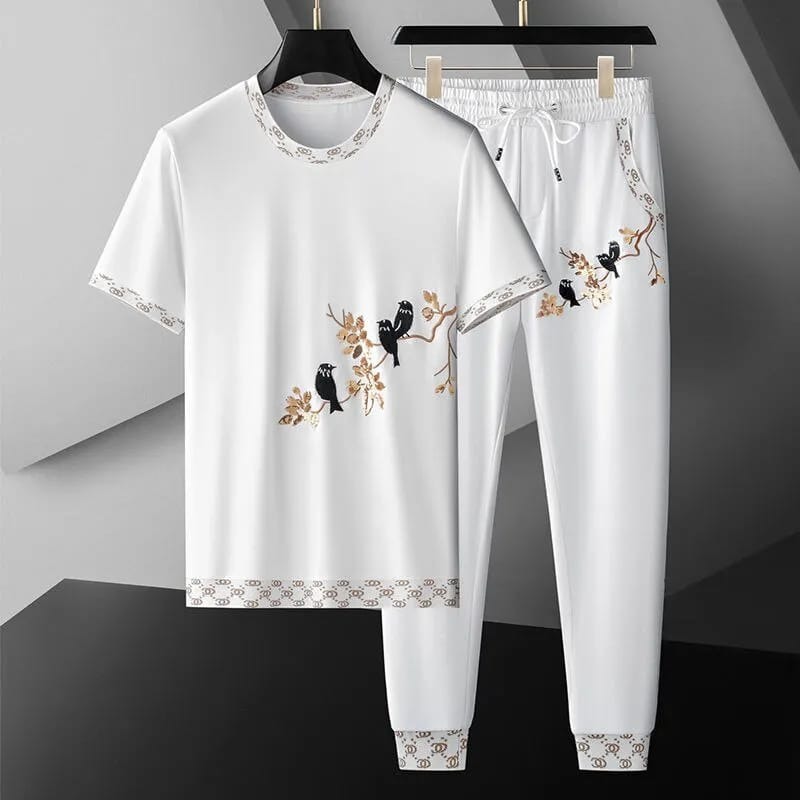 Printed Half Sleeve T-Shirt & Full pant Set