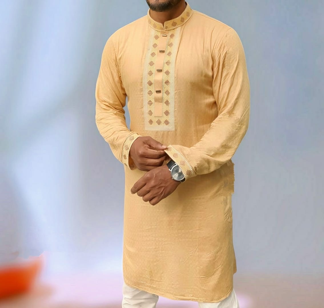 Soft Cotton Embroidery Panjabi