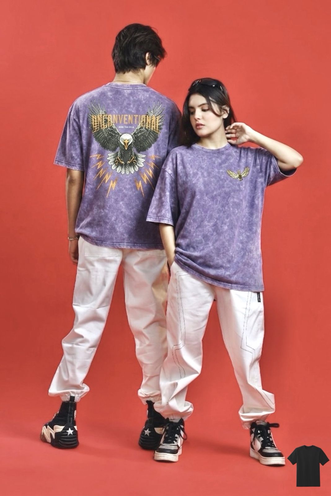 ACID WASH DROP SHOULDER T-SHIRT